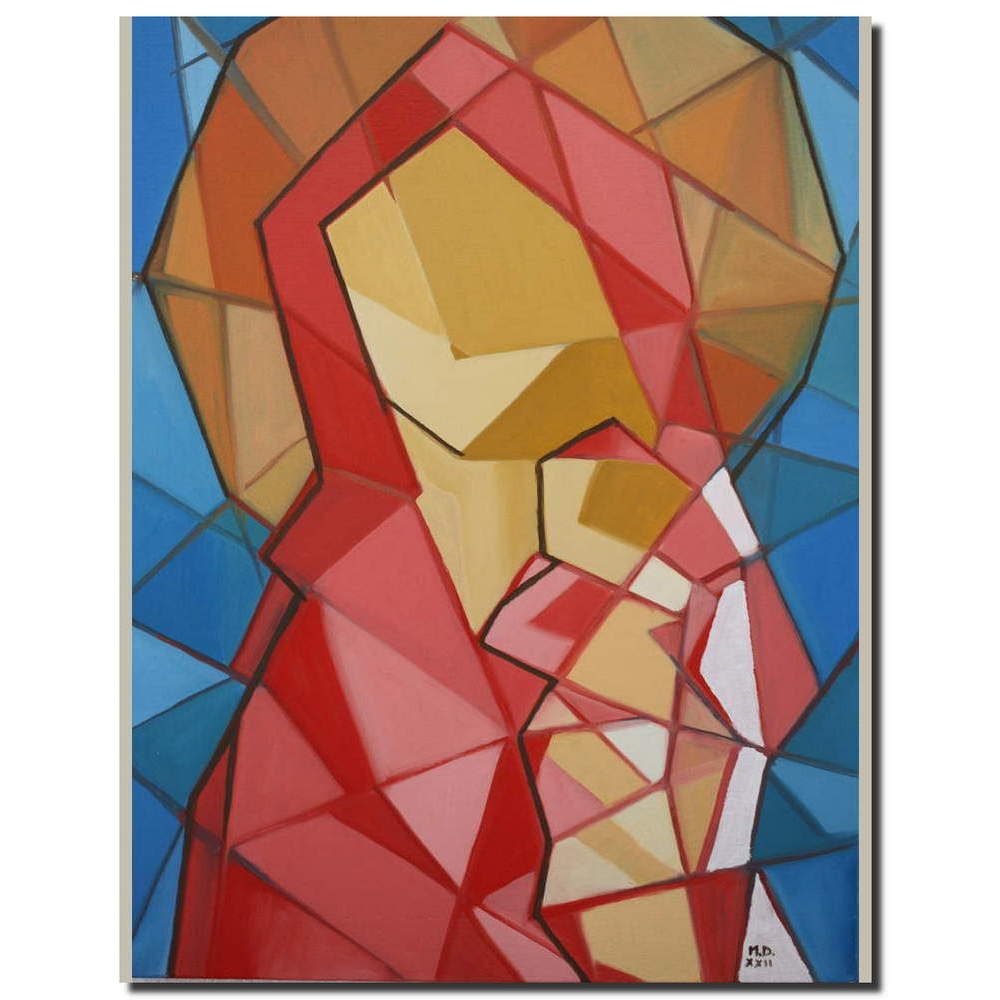 peinture vierge marie toile grande image