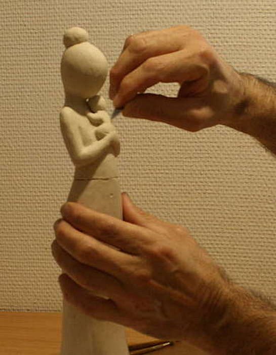 creation du modele de la sculpture martin damay