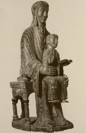 drapé vierge statue marie romane histoire