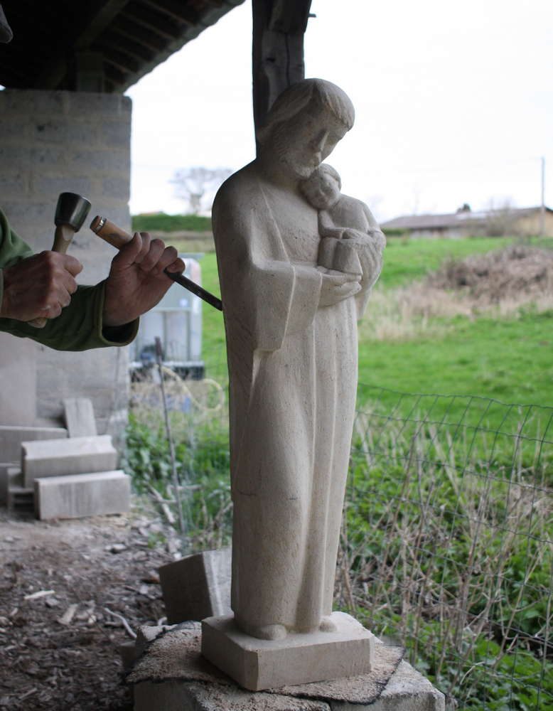 fabrication statue en pierre de st joseph