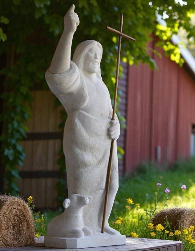 statue jean baptiste pierre exterieur saint religieux