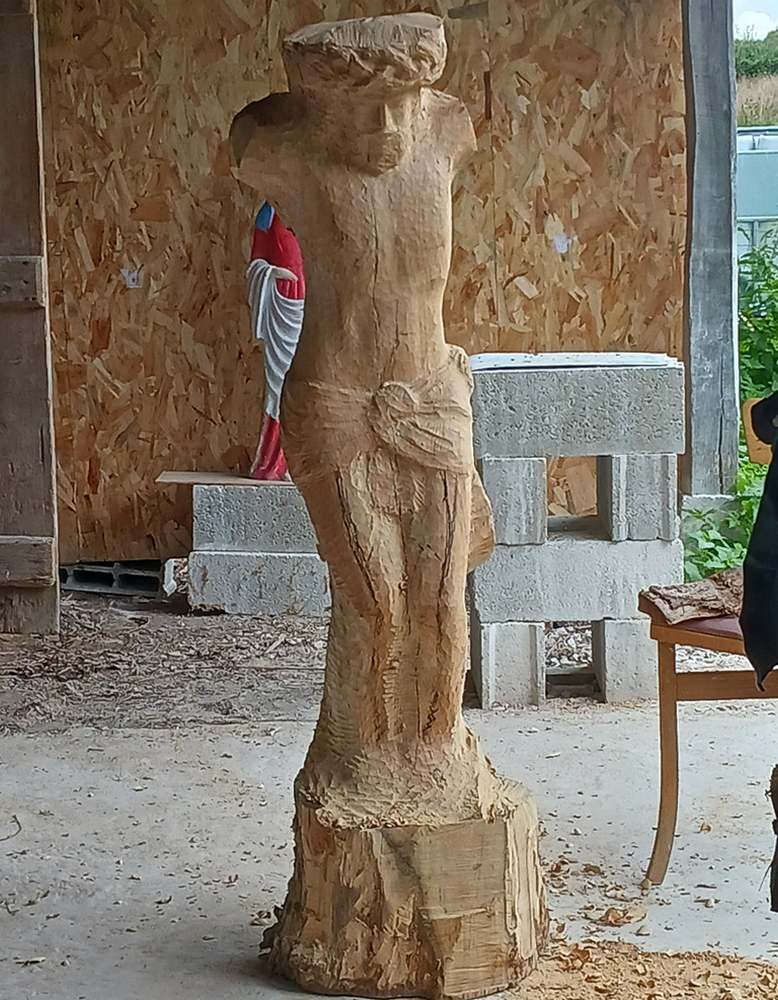 corps du christ en bois d'acacia sculpté