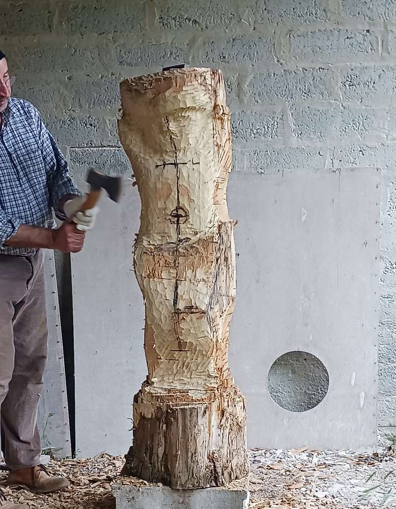 corps du christ en bois d'acacia sculpté
