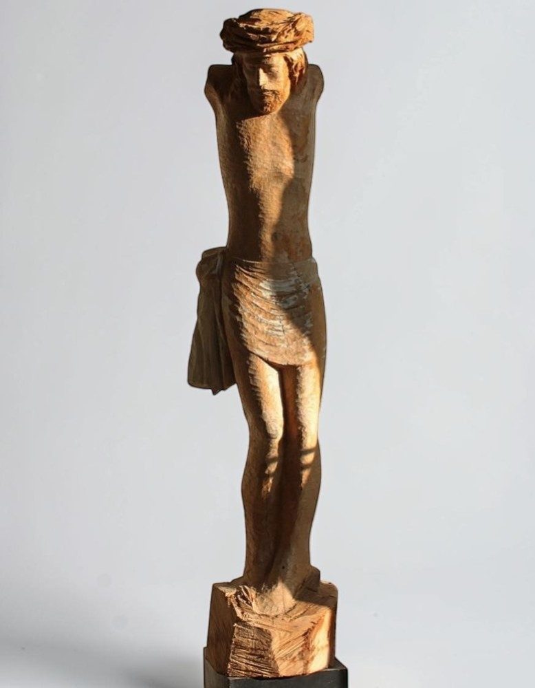corps du christ en bois de chene sculpté damay