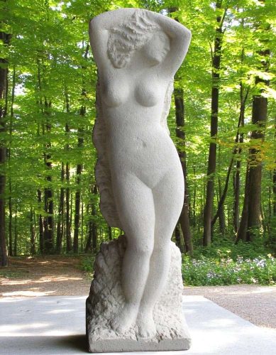 sculpture statue femme nue pierre veritable exterieur