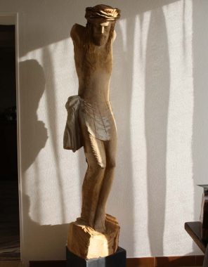 statue en bois christ en croix martin damay