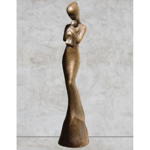 vierge mere et enfant maternité bronze authentique martin damay statues sculptures