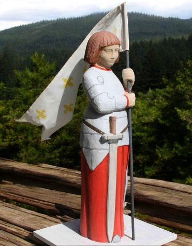 statue en bois jeanne d'arc