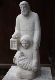 statue sculpture pierre naturelle véritable sainte famille martin damay