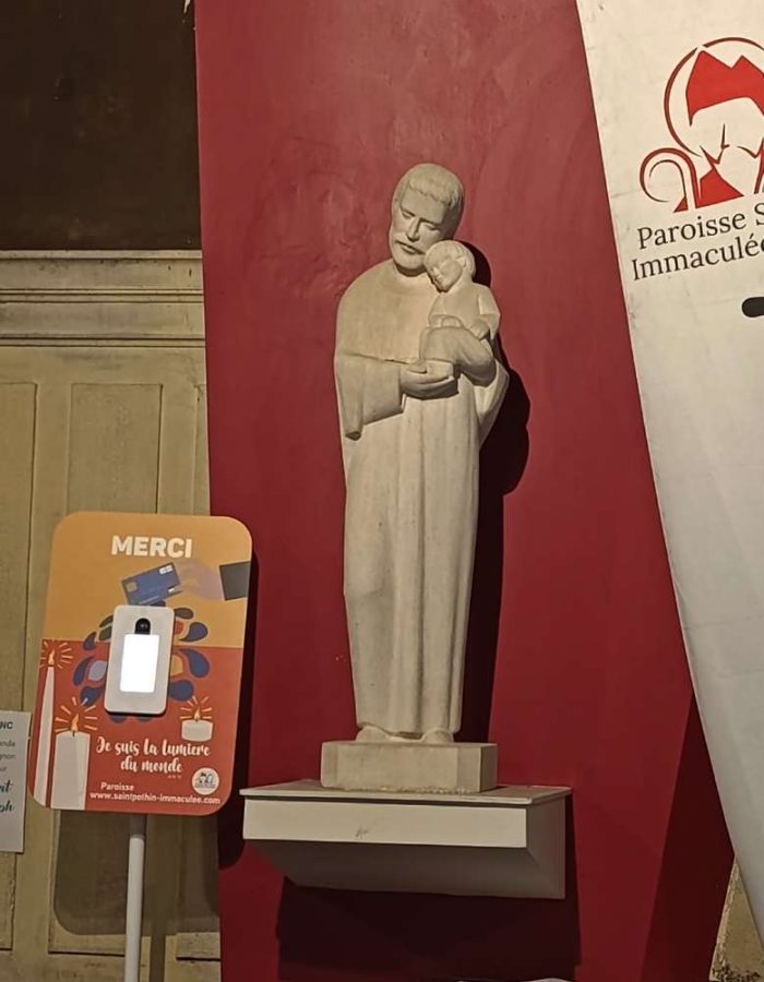 statue de st joseph en pierre eglise saint pothin à lyon