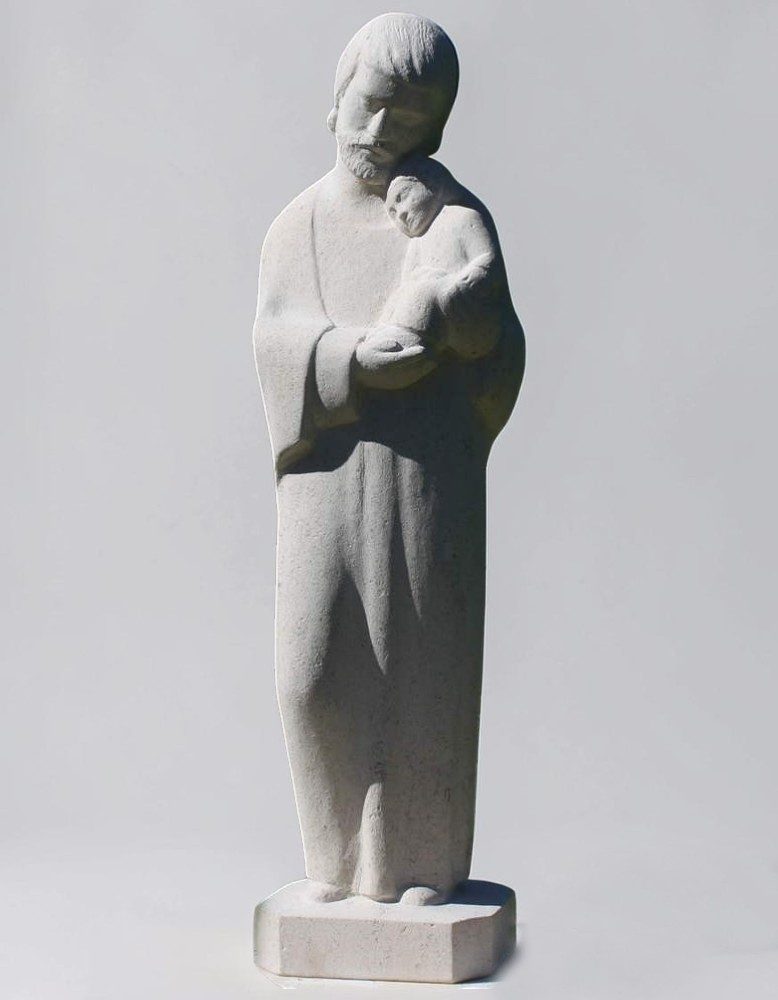 sculture de st joseph en pierre naturelle par martin damay