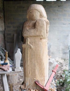 statue en bois sculpté naturel martin damay sculpture