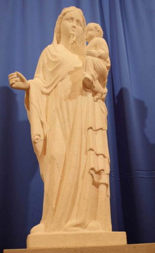 statue sculpture vierge pierre sculptee martin damay