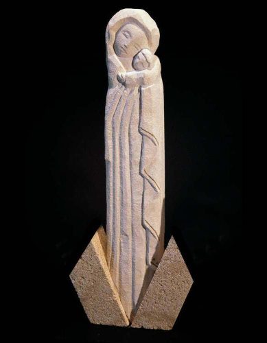 statue vierge pierre 1 metre exterieur sculpture image