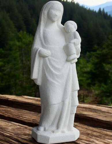statue de vierge en pierre martin damay