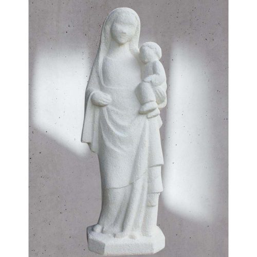 statue vierge à l'enfant en pierre style médieval gothique classique exterieur image photo