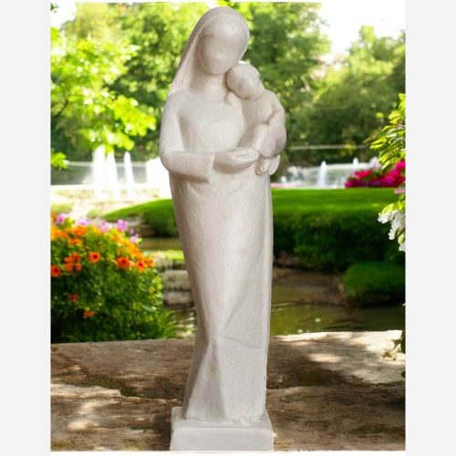 statuette religieuse vierge tendresse jardin